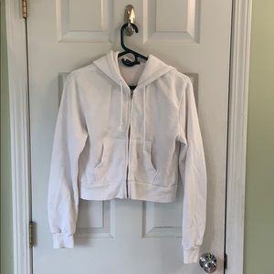 Brandy Melville white zip up hoodie